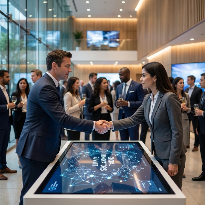 Деловое рукопожатие на нетворкинг-мероприятии